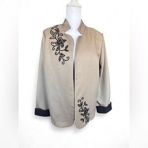Tan Embroidered Blazer
